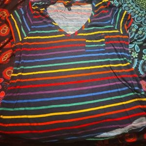 Torrid Rainbow Stripe Tee